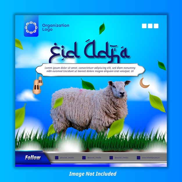 Vector plantilla de publicación de redes sociales de eid adha islámico