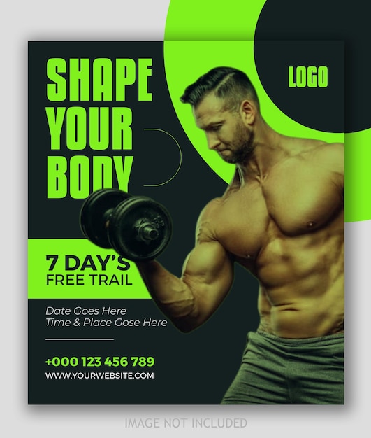 plantilla de publicación de redes sociales de gimnasio fitness