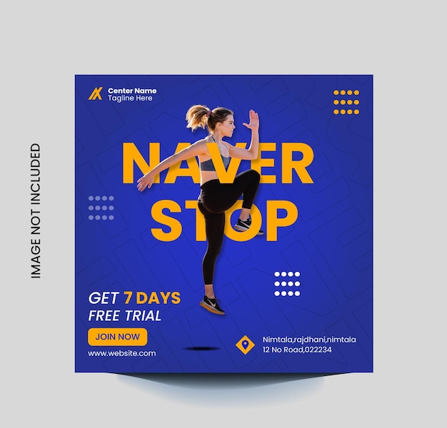 Plantilla de publicación de redes sociales de gymsport y fitness