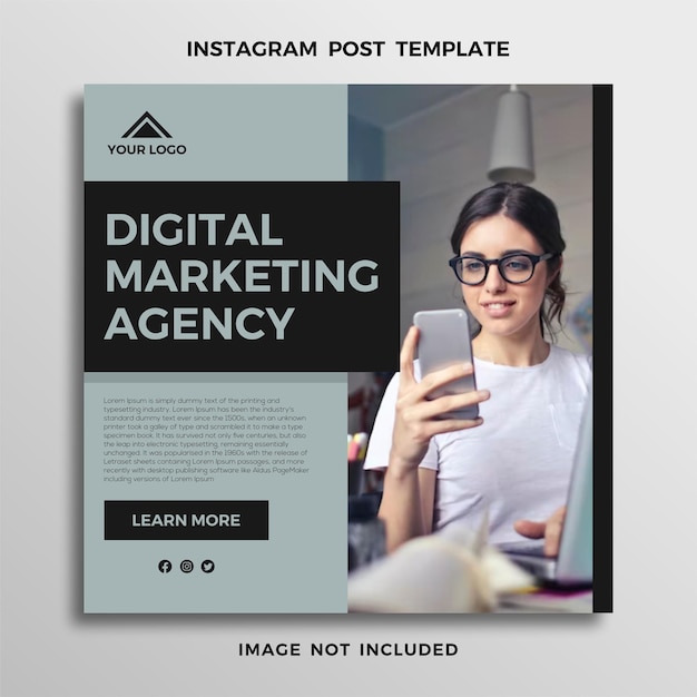 plantilla de publicación de redes sociales instagran marketing digital