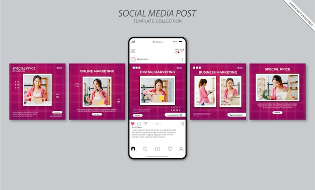 Plantilla de publicación de redes sociales de marketing de negocios digitales