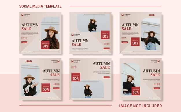 Plantilla de publicación de redes sociales de moda de otoño