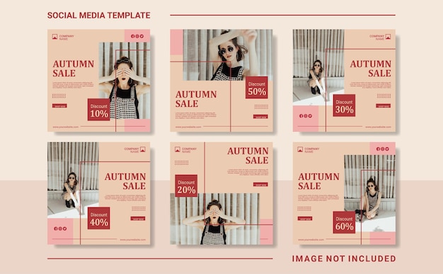 Vector plantilla de publicación de redes sociales de moda de otoño