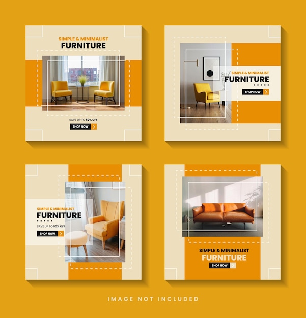 plantilla de publicación de redes sociales de muebles en instagram