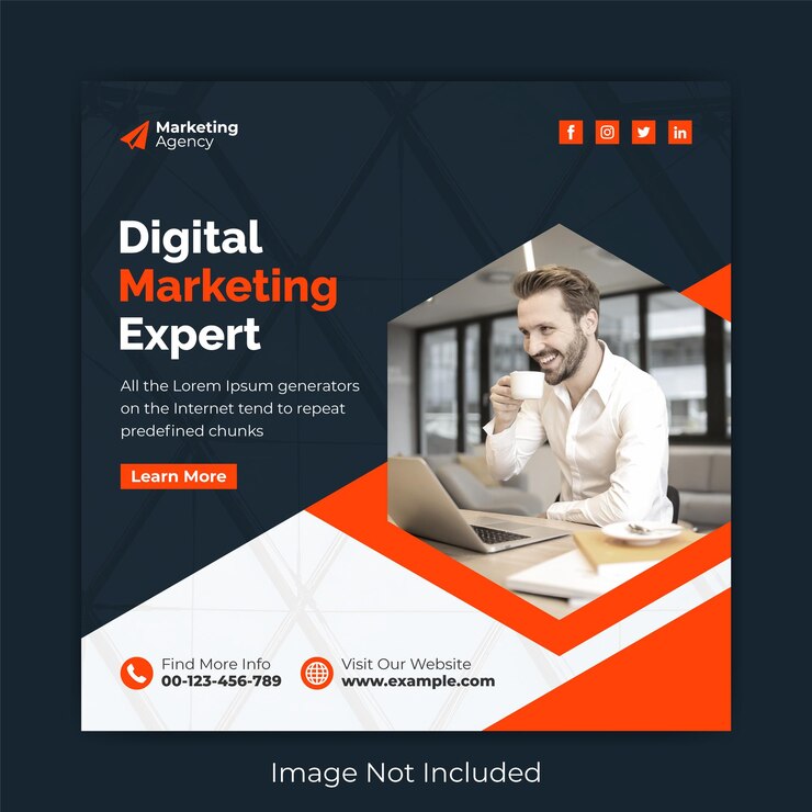 Plantilla de publicación de redes sociales de negocios corporativos de marketing digital