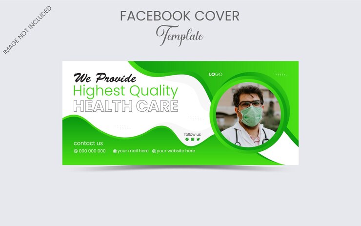 Plantilla de publicación de redes sociales o médica de página de portada de Facebook vectorial