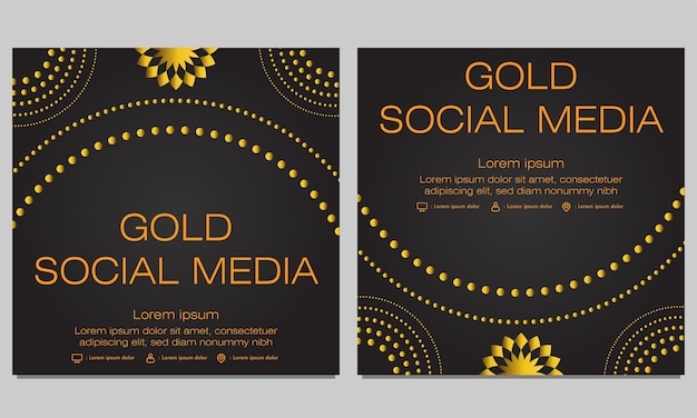 Vector plantilla de publicación de redes sociales de oro negro