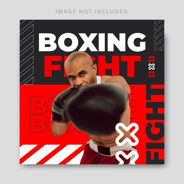 Vector plantilla de publicación en redes sociales de pelea de boxeo