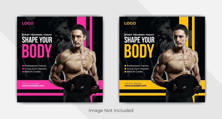 plantilla de publicación de redes sociales para la promoción del fitness y el gimnasio