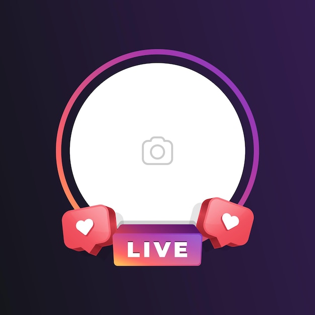Plantilla de publicación de redes sociales de publicación en vivo de Instagram