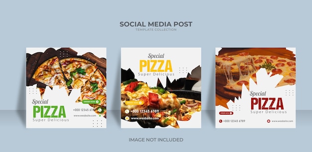 Plantilla de publicación de redes sociales de restaurante de diseño de pizza especial de redes sociales vector premium