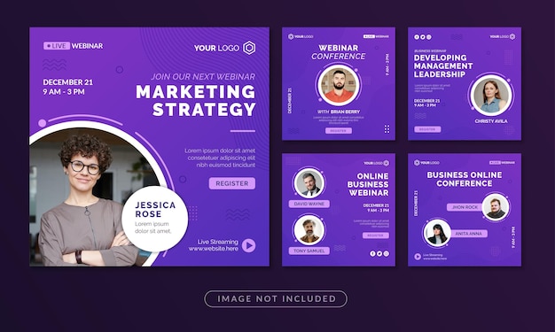 Plantilla de publicación de redes sociales para seminarios web de negocios