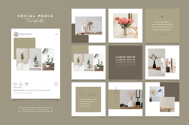 Plantilla de publicación de redes sociales simple y minimalista estilo de diseño elegante y claro