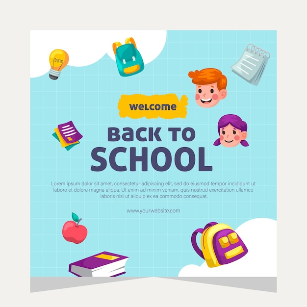 Plantilla de publicación en redes sociales sobre educación.