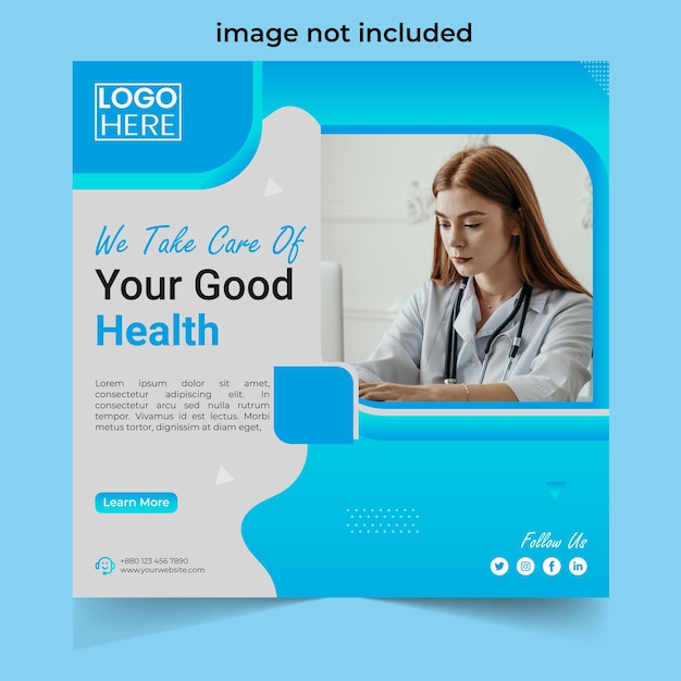 Plantilla de publicación de redes sociales de tema de salud vectorial