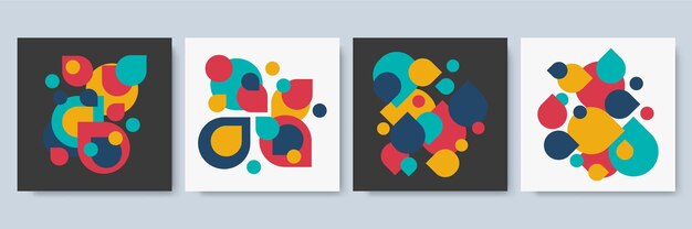Plantilla de publicación de redes sociales con textura geométrica colorida. Plantilla moderna geométrica abstracta para presentación de negocios o tecnología, ilustración vectorial