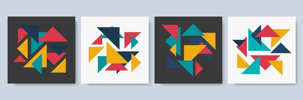 Plantilla de publicación de redes sociales con textura geométrica colorida. Plantilla moderna geométrica abstracta para presentación de negocios o tecnología, ilustración vectorial