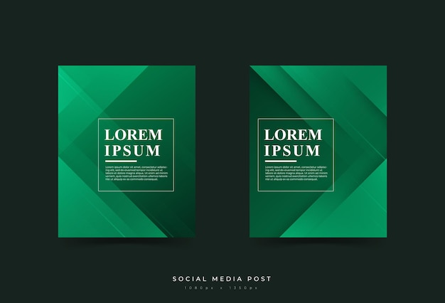 plantilla de publicación en redes sociales a todo color degradados en verde y negro