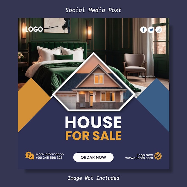 plantilla de publicación de redes sociales de venta de casas