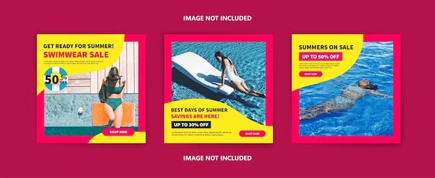 Plantilla de publicación de redes sociales de venta de verano vector para pancartas, carteles y anuncios de redes sociales