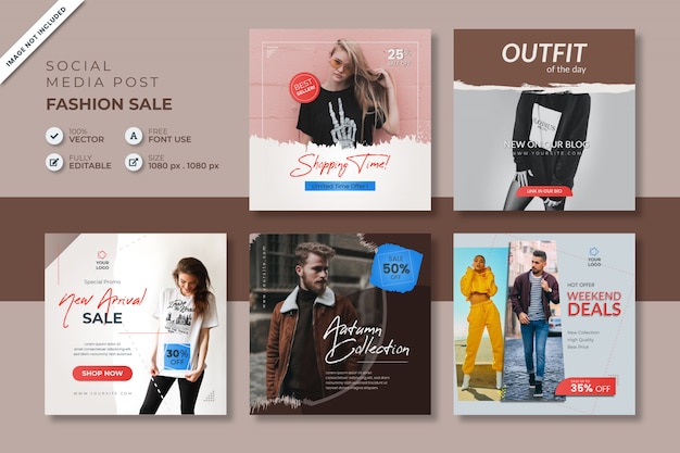 plantilla de publicación de ventas de moda en las redes sociales