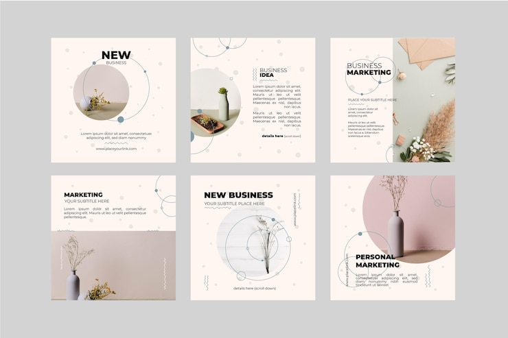 Vector plantilla de publicaciones de instagram de marketing empresarial