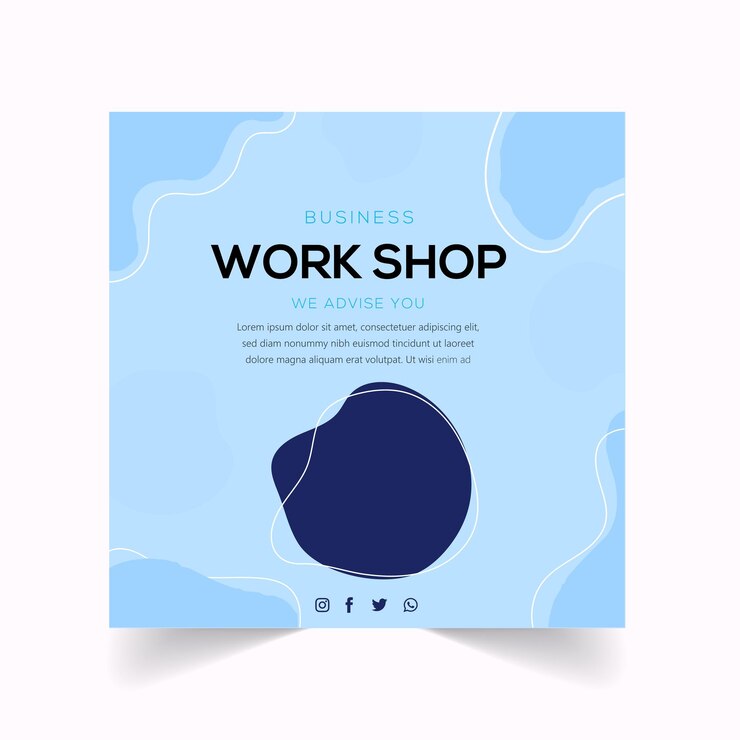 Plantilla de publicaciones de instagram de taller de negocios