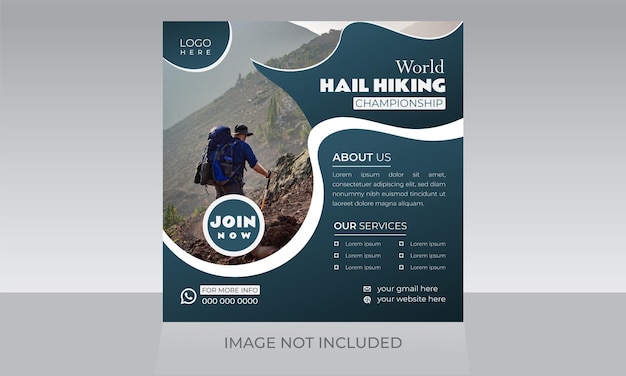 La plantilla de publicaciones de las redes sociales de World Hail Hiking