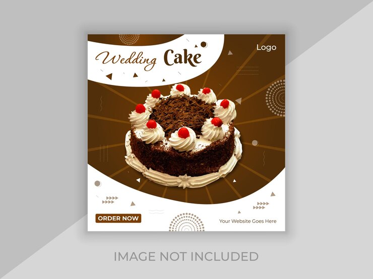 Plantilla de publicidad de pastel de redes sociales