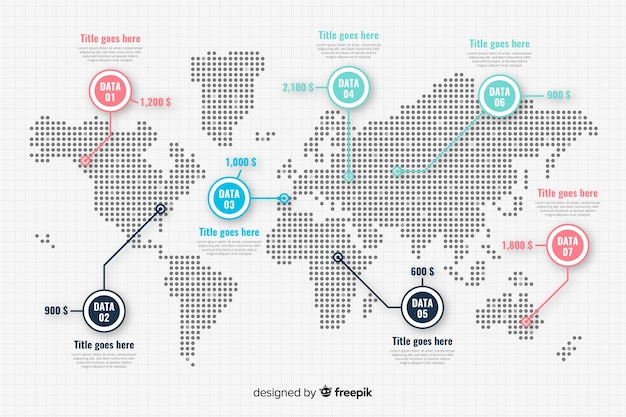 Vector plantilla de punteros de mapa continental