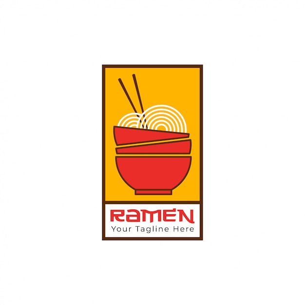 Vector plantilla ramen noodle logo