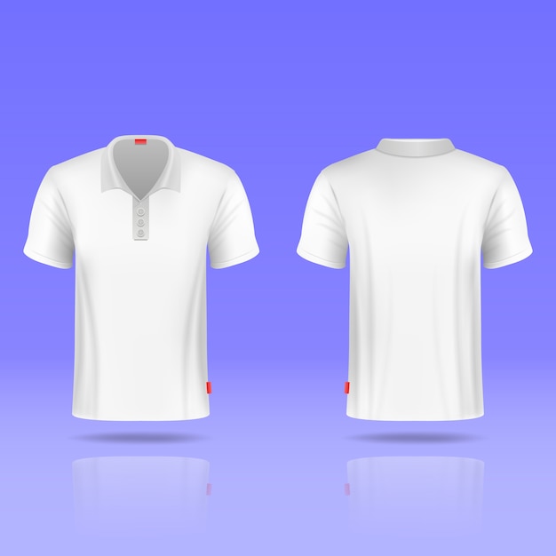 Vector plantilla realista de camiseta blanca para hombre