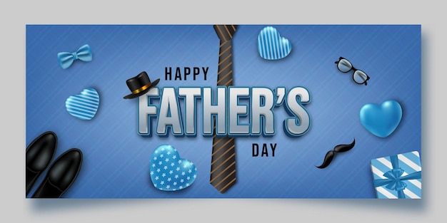 Plantilla realista de publicación en redes sociales del día del padre feliz con efecto de texto