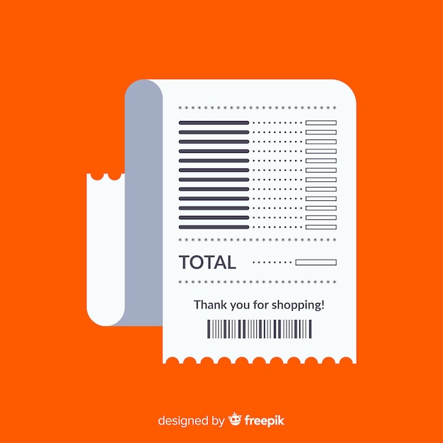 Plantilla de recibo de pago con diseño plano