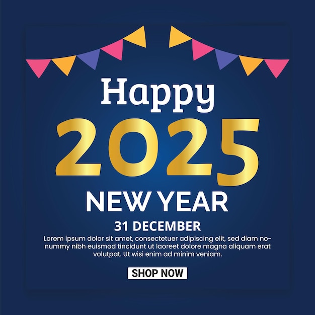Plantilla de redes sociales de año nuevo