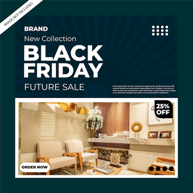 Vector plantilla de redes sociales de black friday sale