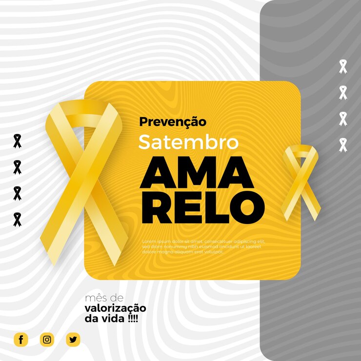 plantilla de redes sociales para la campaña de satembro amarelo