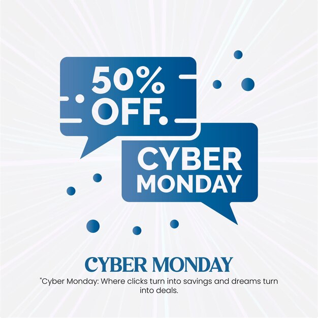 Plantilla de redes sociales de Cyber Monday para el feed de publicaciones de Instagram