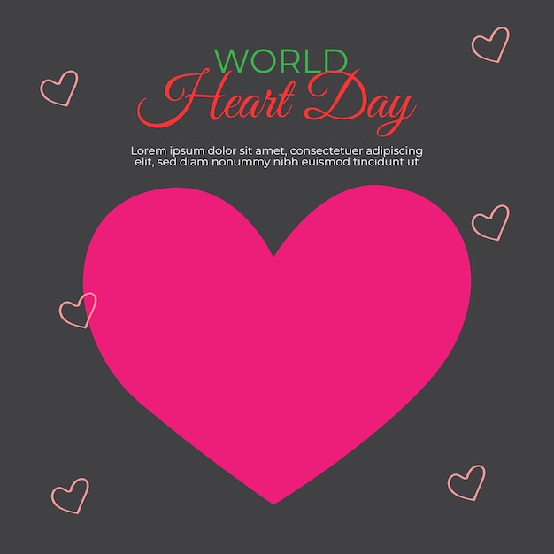 Vector plantilla de redes sociales para el día mundial del corazón para el feed de publicaciones de instagram
