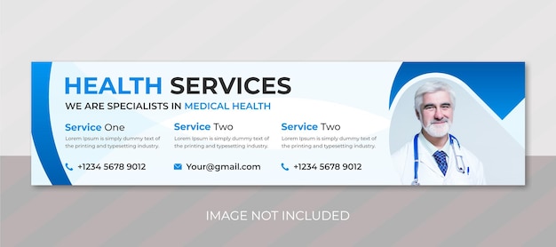 Vector plantilla de redes sociales con diseño de banner médico de linkedin