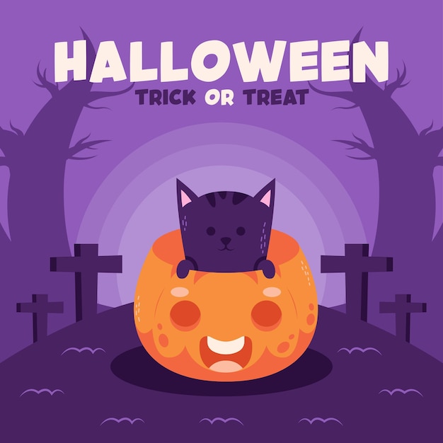 plantilla de las redes sociales de fondo de banner de halloween