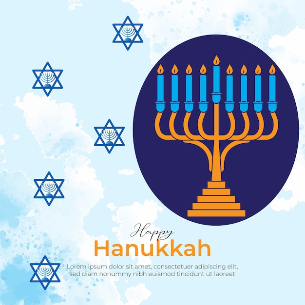 Plantilla de redes sociales Happy Hanukkah para el feed de publicaciones de Instagram