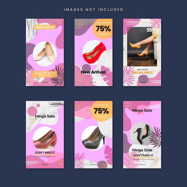 Plantilla de redes sociales de historias de instagram de venta de moda vector premium