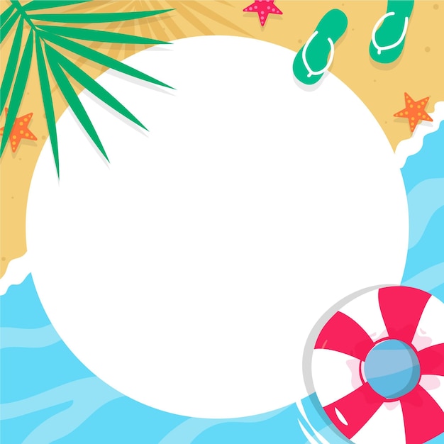 Plantilla de redes sociales de marco de verano dibujado a mano