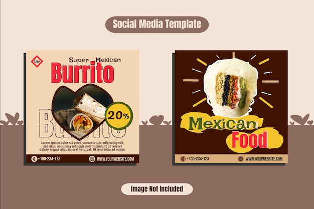 Plantilla de redes sociales para menú de burritos