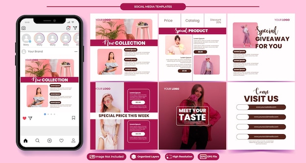 plantilla de redes sociales de moda femenina para anuncios y publicaciones en redes sociales