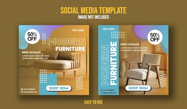 Vector plantilla de redes sociales de muebles para ti