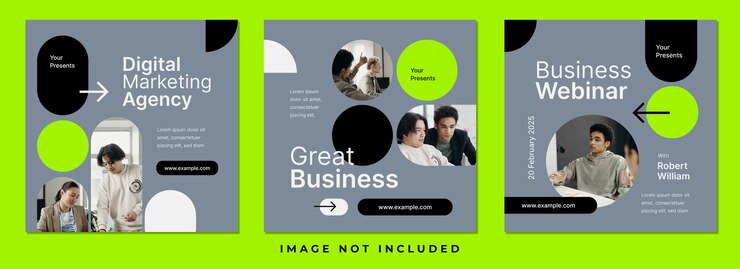 Vector plantilla de redes sociales de negocios geométricos