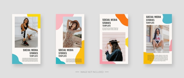 Plantilla de redes sociales. Plantilla de historias de redes sociales editables de moda.