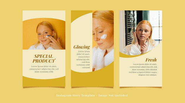 Plantilla para redes sociales de publicaciones de Instagram para el cuidado de la piel